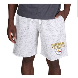 CONCEPTS SPORT PITTSBURGH STEELERS MENS WHITE ALLEY FLEECE SHORTS xl